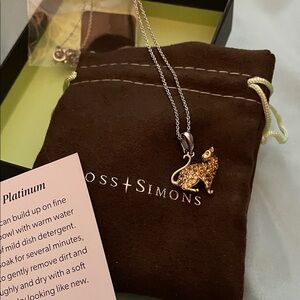 Ross-Simons Gold Cat Pendant on Silver Chain